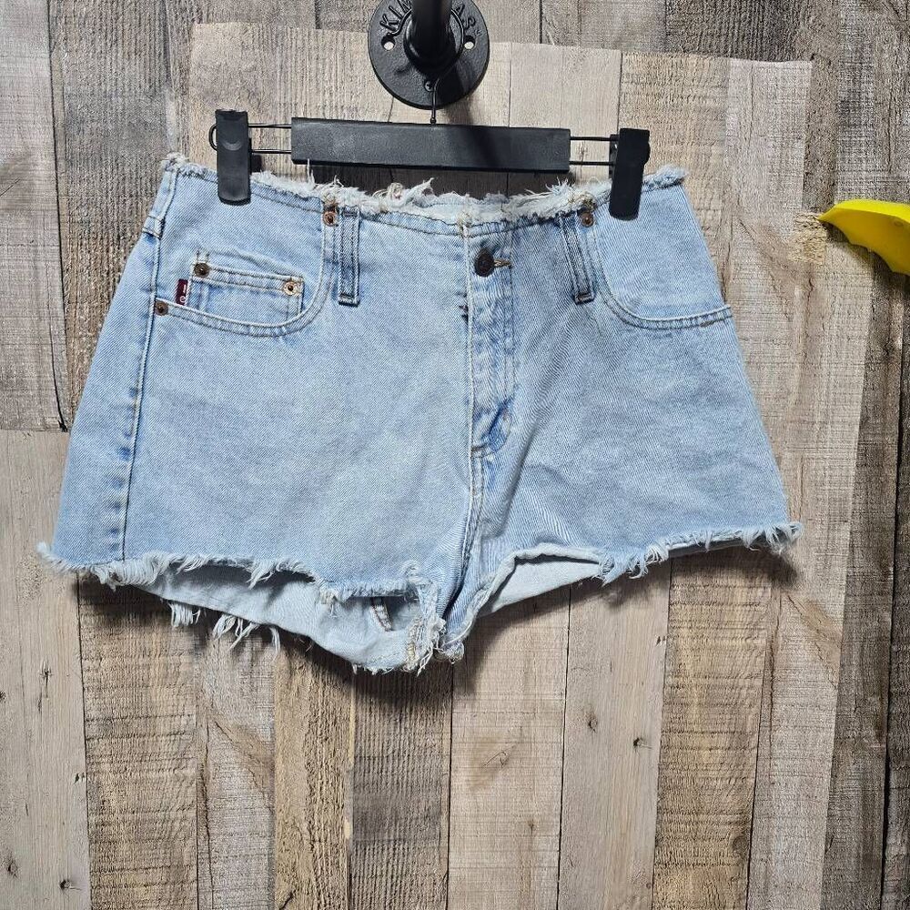 Lei Vintage Y2k Blue Distressed Light Wash Shorts Flawed